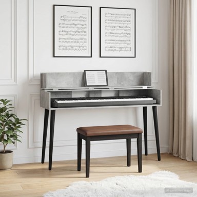 Studio radni stol, 110 x 40 x 19,5 cm, betonsko siva
