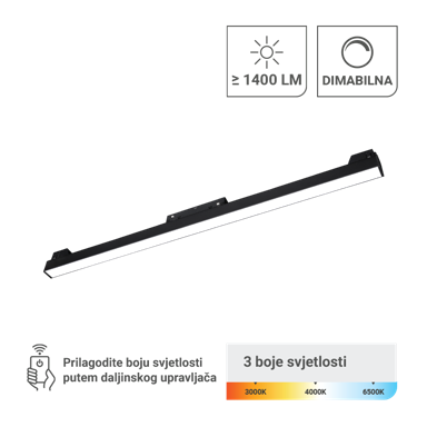 GREEN TECH LED magnetna svjetiljka MT01-20-20W-3CCT, 20 W, 3CCT, crna