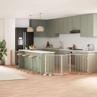 Vrata za pse s vratašcima, 10 panela, sklopiva, 80 x 90 x 2 cm