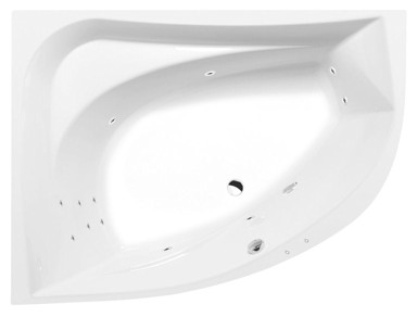 POLYSAN Asimetrična hidromasažna kada, 160x120 cm, Attraction Hydro, kromirana