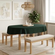 Tkanina za stol 5 kom ovalna 130 x 220 cm, tamnozelena
