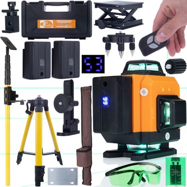 ROSFIX Laserska libela Orange Tiger ROT16L, 16 linija, samonivelirajuća, IP54, set s naočalama, stativom i metom