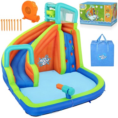 BESTWAY H2O GO Vodeno igralište 53408, 365x320x270 cm, s toboganom i bacačem