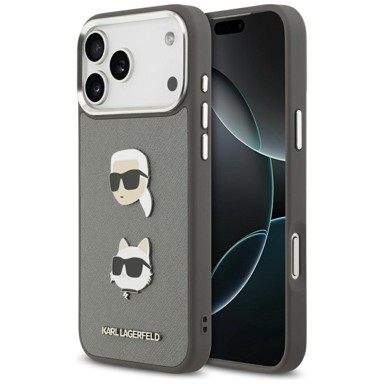 KARL LAGERFELD Karl&Choupette maskica za iPhone 17 Pro Max Siva