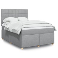 Krevet box spring s madracem svjetlosiva 160x200 cm tkanina