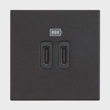 LEGRAND Classia usb utičnica 2×tip c/230v ac/5v dc/3a 2m crna rg4286c2