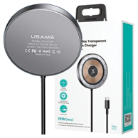 USAMS MagSafe bežični magnetski punjač za iPhone 12/13/14/15, 15 W
