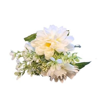 Umjetni buket krizantema, 29 cm, bijela