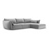 MAZZINI SOFAS Svijetlo siva baršunasti kutna garnitura (s desnim kutom/s ležaljkom) Vanda, 308x171x85 cm