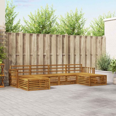 Set sofa, 6 kom, čvrsto drvo akacije, prirodna