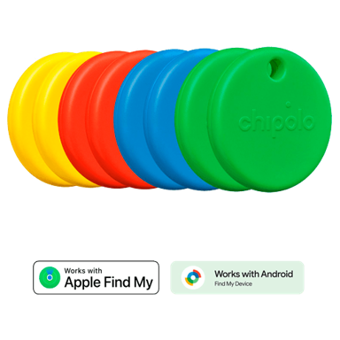 CHIPOLO Bluetooth lokator Pop, crveni/plavi/žuti/zeleni, 8 kom CH062