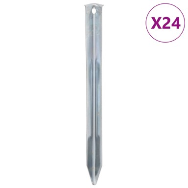 Klinovi za šator od pocinčanog čelika, 24 kom., 22 cm, Ø 20 mm