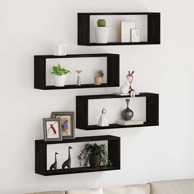 Set polica od 4 komada, 60x15x23 cm, inženjersko drvo, crveni hrast