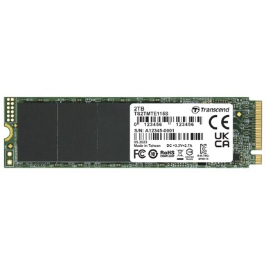 TRANSCEND SSD disk MTE115S, 2 TB, PCIe 3.0, NVMe M.2 2280
