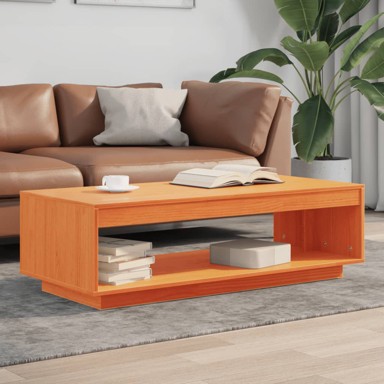 Stolić za kavu voštano smeđi 110x50x33,5 cm od masivne borovine