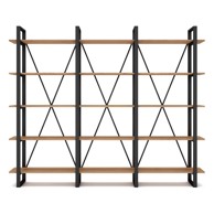 MARCKERIC Crna/natur polica u dekoru hrasta, 218x180 cm Aviva