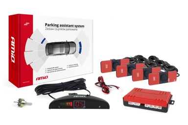 AMIO Parking senzori x4, crni, 16,5 mm, unutarnja montaža, LED zaslon, buzzer
