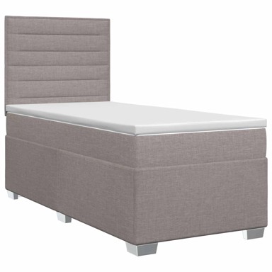 Boxspring krevet s madracem 100 x 200 cm, tkanina, sivosmeđi