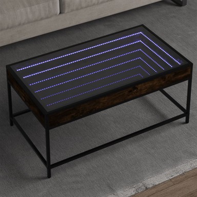 Stolić s beskonačnim LED svjetlima boja hrasta 90x50x41 cm