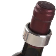 Metalni ovratnik protiv kapanja za bocu vina KP33344, srebrni
