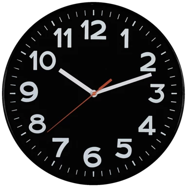 HOME Zidni sat, staklena prednja strana, 1 x AA baterija, 300 mm AWC300BK 63229